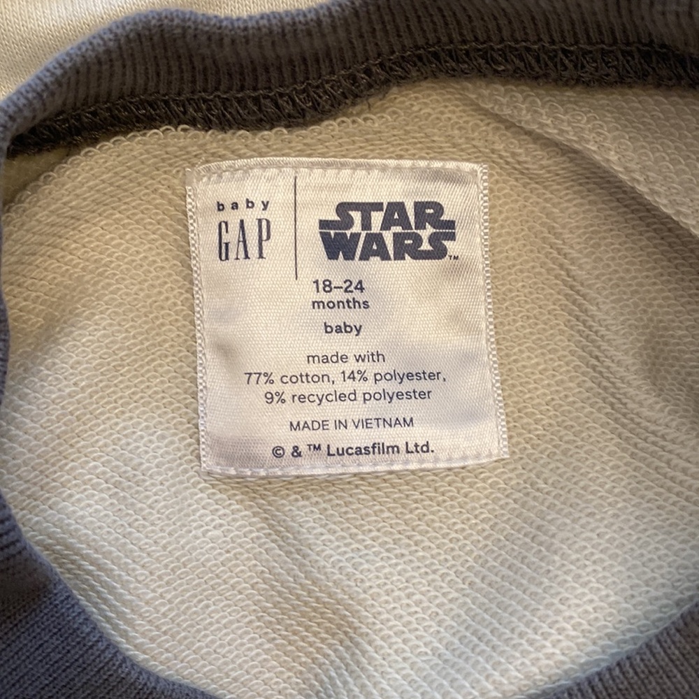 BABY GAP Star Wars short sleeve sweatshirt - Picture 3 of 4